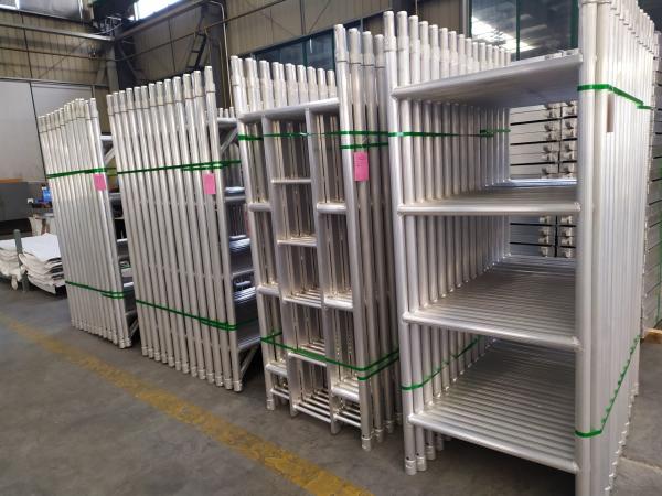 Silver Color Aluminum Mobile Scaffolding Tower For Construction /  Decoration