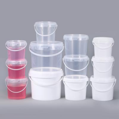Água 900ml 1L 2L ISO9001SGS balde de plástico transparente com tampa para nozes iogurte doce doce