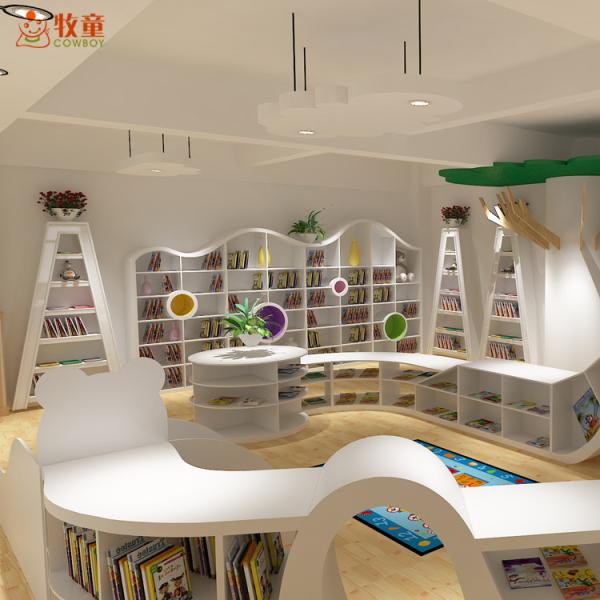 China supplies children kindergarten school wooden MDF library furniture for reading room