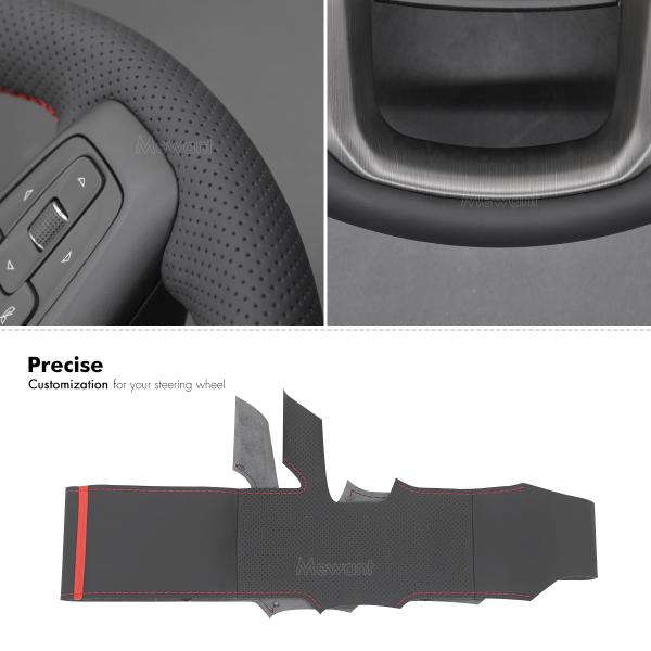 Customized Available Durable PU Leather Hand Sewn Steering Wheel Wrap for GMC Sierra 1500 Limited 2500 3500 Yukon (XL) 2014-2020