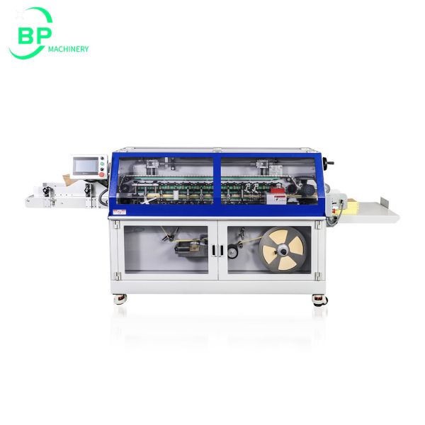 Notebook back spine wrapping machine BP-B500 used for paper back spine glue and taping up to 30mm