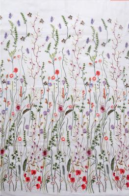 Laço floral bordado pesado do tule, tela nupcial do laço da malha branca delicada pela jarda