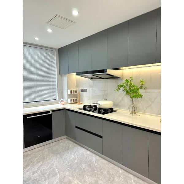 Kitchen Cabinet With 304 Ss Metal Countertops And Double Sinks For Hotel