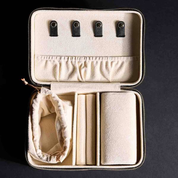 Custom Luxury Leather Jewelry Boxes Organizer Zipper Jewelry Travel Case For Women