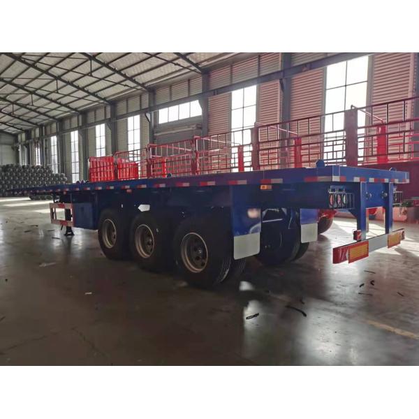 3 Axles Flat Truck Semi Trailers 80 Tons Flatbed Trailer Container