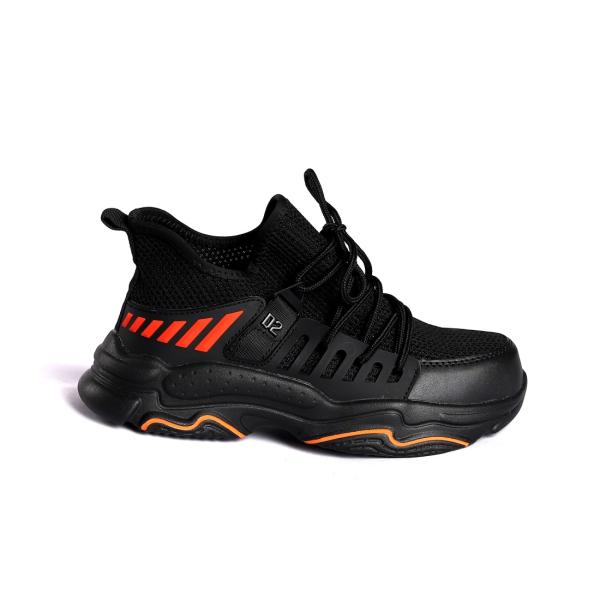 Unisex Tejido negro de corte bajo / calzado resistente cordones hasta el dedo de acero Calzado de seguridad de madera