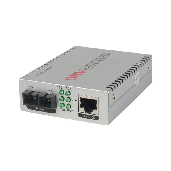 Steel Housing 2 Port Gigabit Optical Fiber Converter With 1.25G SC Fiber Port