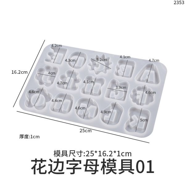 DIY crystal dropper resin letter symbol quicksand pendant silicone mold mirror keychain pendant