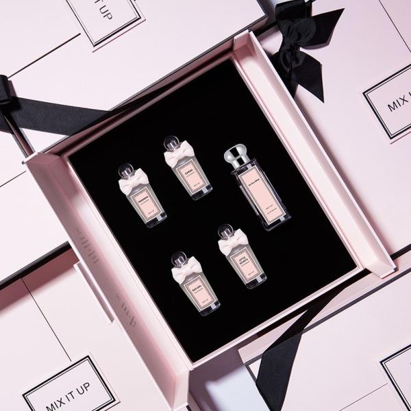2 Piece Double Door Closure Ribbon Bow Box Pink Luxury For Perfume
