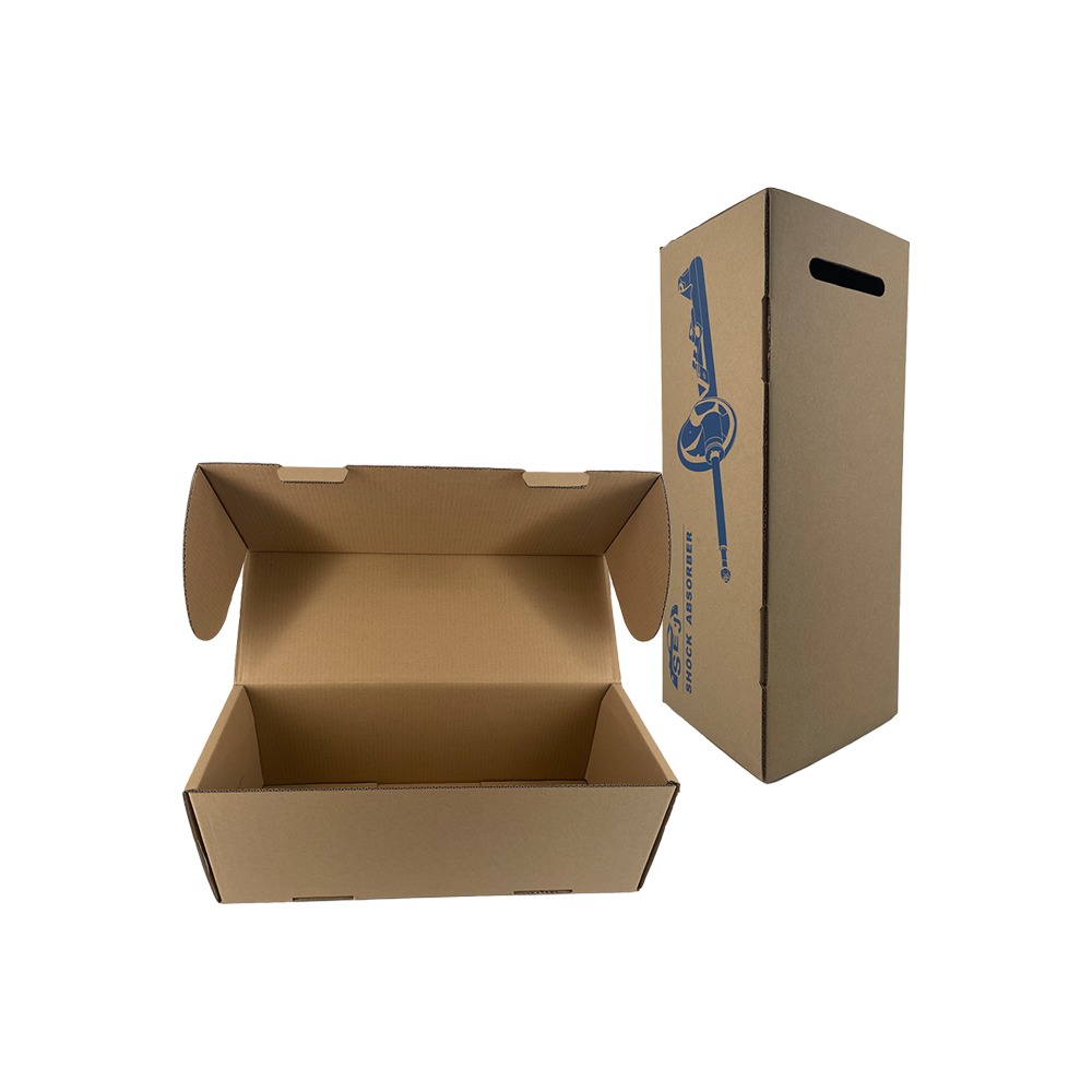 High Quality Custom Corrugated Carton Box Auto Spare Parts Packaging with Embossed Logo Corrugated Paper Box Folder Type