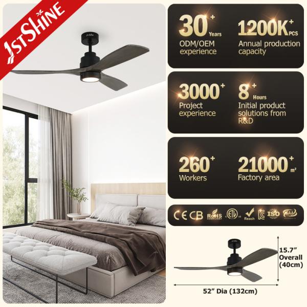 Lâmpadas LED de ventilador de teto remoto silencioso