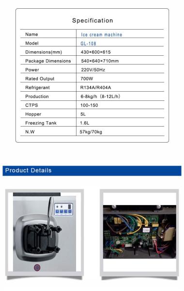 Eficiência 220-240V Unidades de refrigeração industrial R134A/R404A 6-8kg/h