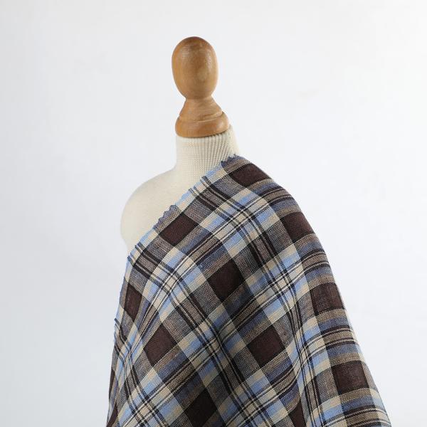 2025 Summer Hot Sale Pure Linen Shirting Fabric Manufactures Lurex Yarn Dyed Grid Fabric with Rich Colors