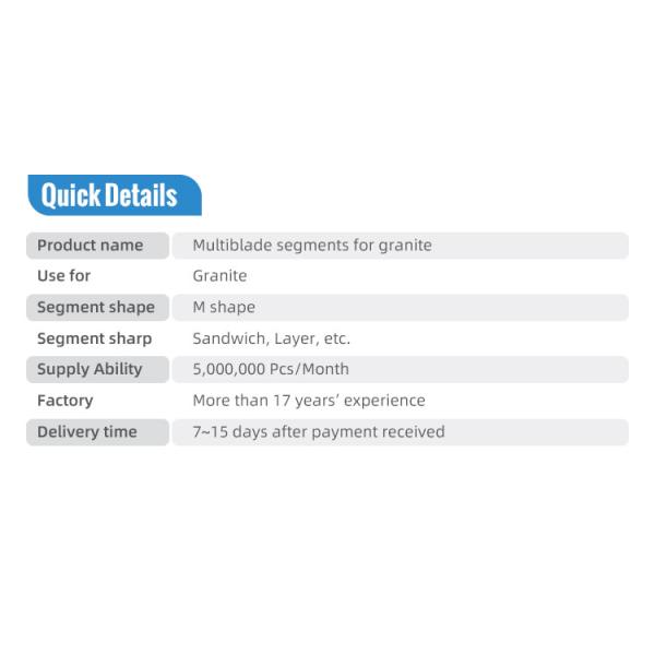 Многоствольный алмазный сегмент для итальянской режущей машины с высокой частотой