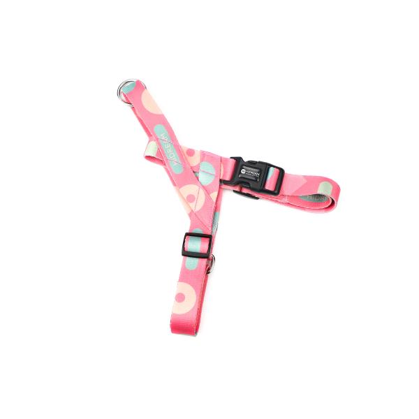Comfortable Breathable Dog Harness Vest No Pull Adjustable Fantasy Pink Plaid Pet Leash