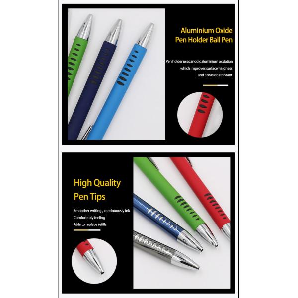 Stylish Press Metal Ballpoint Pen Click Soft Touch Promotional Aluminum Ball Pen