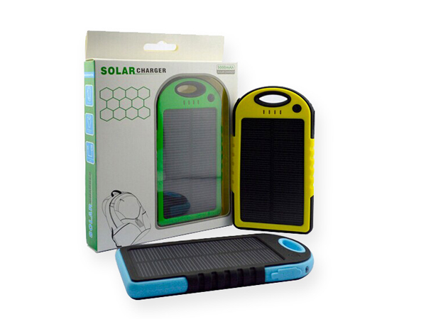 ABS and Silicon 5000mAh Polymer Battery Outdoors Waterproof Solar Power Bank DC5V 2.1A
