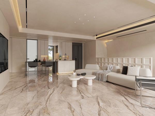 Brown Polished Sintered Stone Slabs 1200x1200mm for Indoor Floor