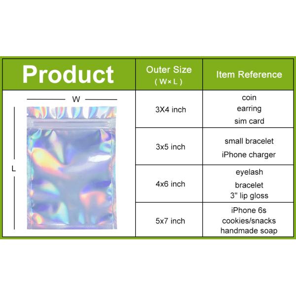 Smell Proof Mylar Bags, Foil Small Zip lockk Bags, Halloween Christmas Favor, Foil Pouch Slidelock