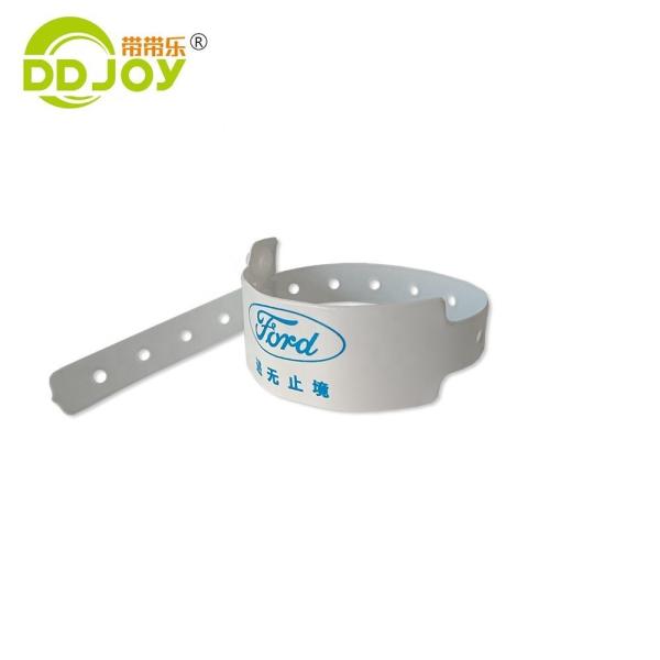 Promotion Activity Custom PVC Vinyl Wristbands Monochrome Printing for Events Party