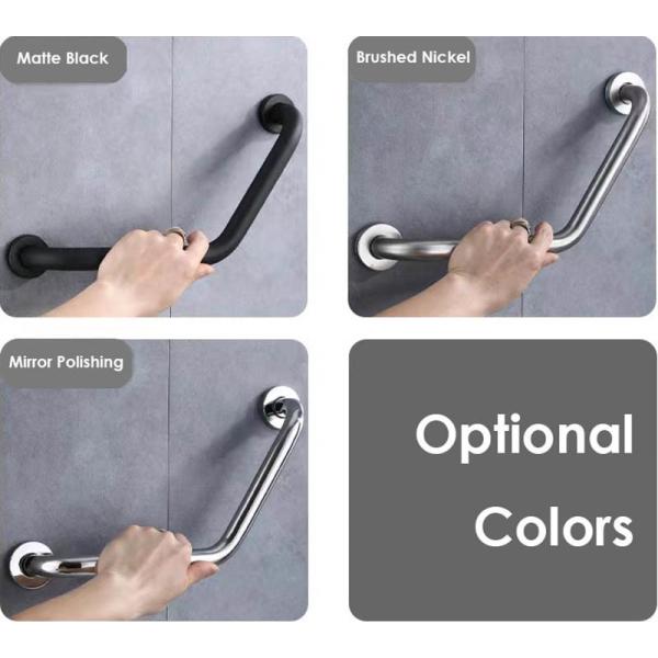 135 Degree Angled Bathroom Safety Handles Grab Bar With Matte Black Finish