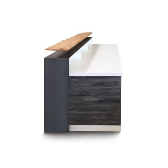 Wooden L Shape Check Out Counter for Office Reception Desk Customized Design