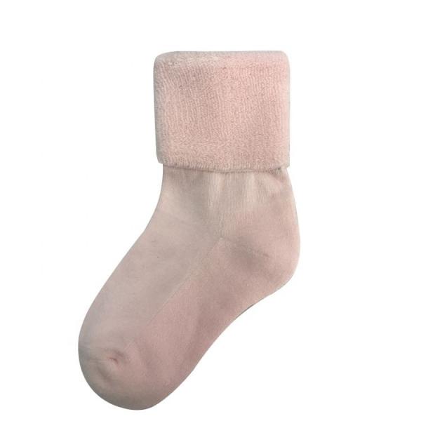 Custom Kids Socks White Pink Plush Infant Baby Combed Cotton Socks for Daily Comfort