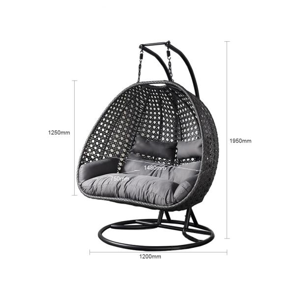 Modern Rattan Hanging Egg Chair With Stand The Perfect Addition to Your Outdoor Oasis