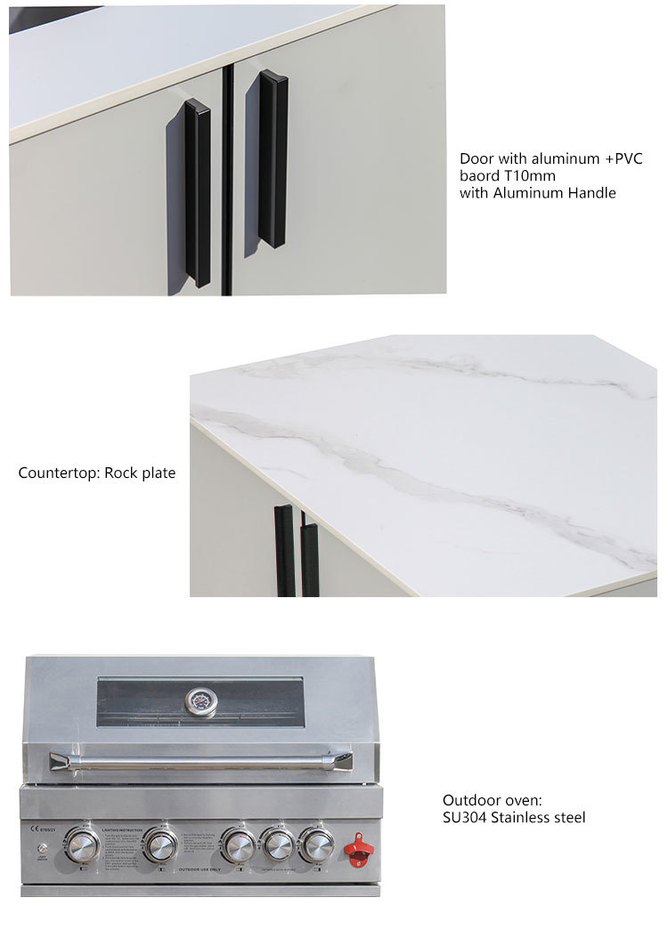 Commercial Grade L Shaped Bbq Island Kits Fully Assembled Composite Panel Cabinets