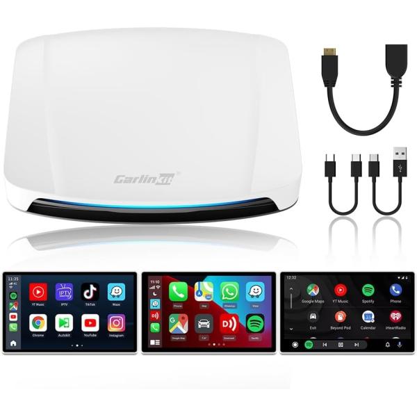 Wired to Wireless Adapter Carplay Android 13 Tbox UHD AI Box HDMI 8Gb 128Gb Adapter SDM660 HDMI Output For Netflix Youtube