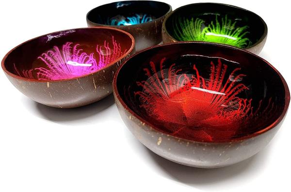 Height 4.5-6.5cm Reusable and Washable Decorative Bowl Lacquered Organic Coconut Bowls