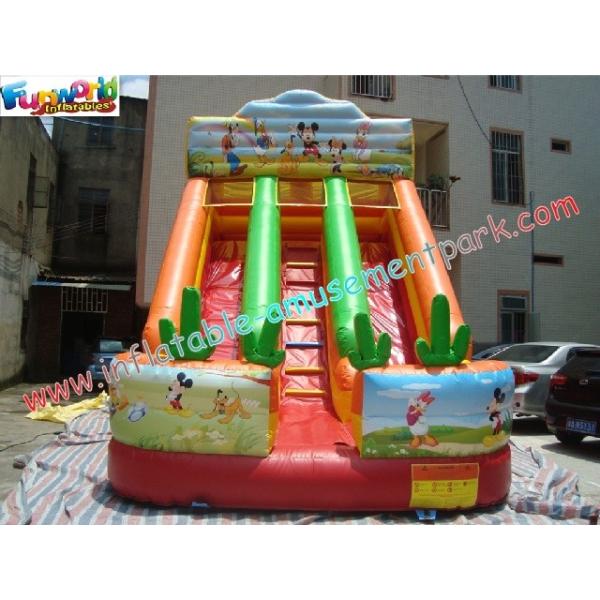 Rental Commercial Inflatable Slides With Double Line Slide