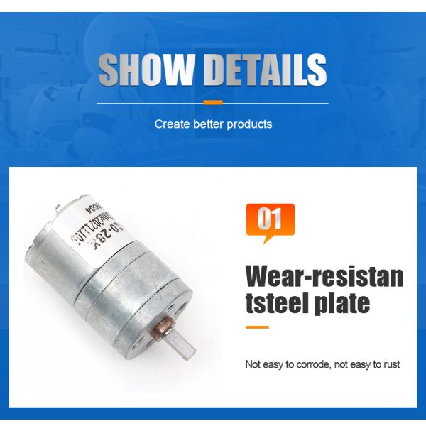Futeng Motor Custom 25mm Mini Gearmotor 12v 24v High Torque DC Spur Gear Motor for Robot