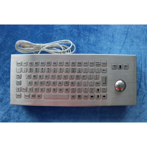 82 Keys IP68 Industrial Stainless Steel Keyboard With Trackball Anti Salt Spray Corrosion
