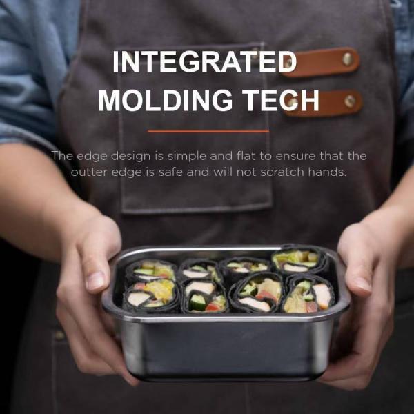 IKOO Stainless Steel Food Storage Container with Round/Square/Rectangular Shapes for Freshness Preservation and Airtight Seal
