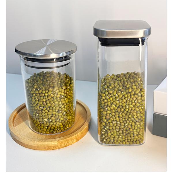 Stainless Steel Lid Glass Jar for Storing Dried Fruits Snacks and More in the Kitchen