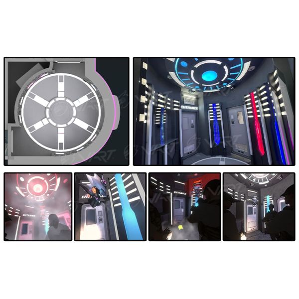 Multiplayer Full-Sensory VR Shooting Simulator with 84m² Free-Roam VR Arena for Entertainment Venues