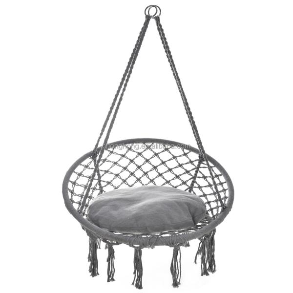 Hand Woven Macrame Cotton Rope Swing Chair Boho Hammock Hanging Chair Camping Hammock