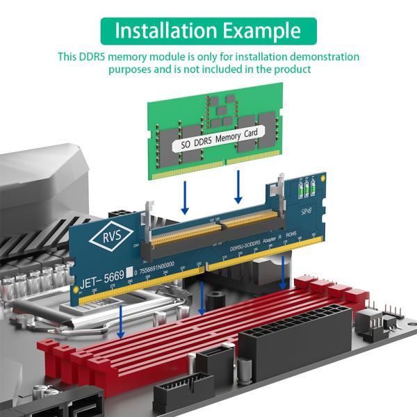 Ноутбук DDR5 RAM в SO DDR5 U-DIMM Настольная адаптерная карта, тестер памяти SO DDR5 в DDR5 U-DIMM конвертер