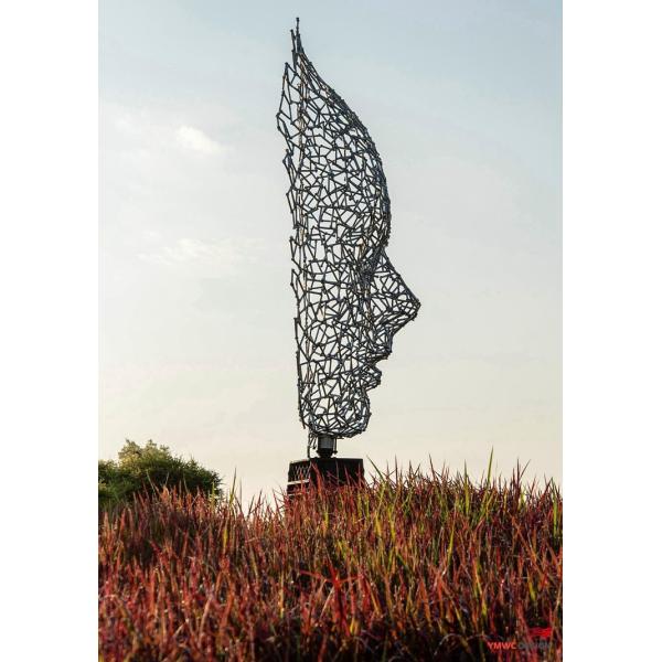 Hand-forged Outdoor Stainless Steel Sculpture Custom Color Large and Abstracted Art