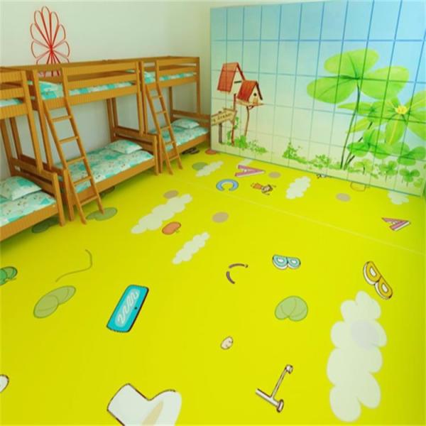 Blue Kindergarten Plastic Floor Tiles Cartoon Pattern UV Protection
