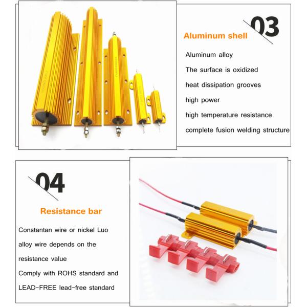 Rxg24 Wire Wound Resistor 25W 50W 75W 100W 200W 300W 500W Высокая мощность Золотой алюминиевый резистор