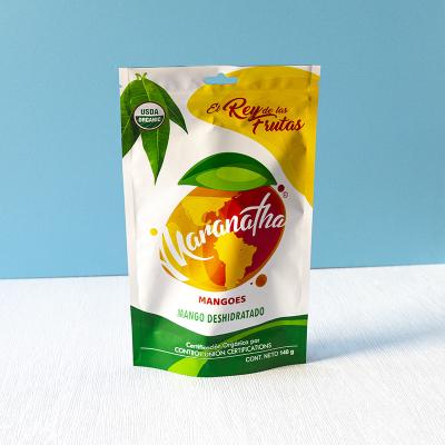 Embalagem de frutas secas de manga reutilizável impressa por encomenda Bolsa de venda por atacado Biodegradável lanche Bolsa de cadeado de qualidade alimentar