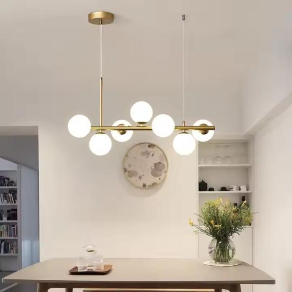 Décoration de la maison Salle à manger Pendant moderne Lampes suspendues en verre Lampes pour la chambre à coucher Design artistique Boule de verre Pendant nordique