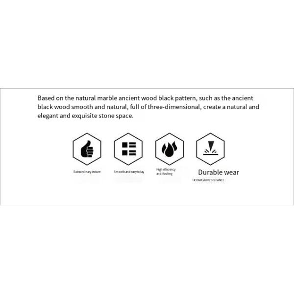 ISO9001 Polished Porcelain Floor Tiles Black Wood Turtle Interior Tiles