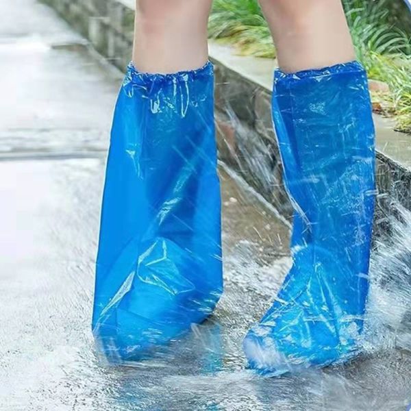 Haixin Knee Shoes Cover Disposable Long Waterproof Boot Covers for Men Women Nonwoven PP PE CPE Knee Waterproof Shoes Cover