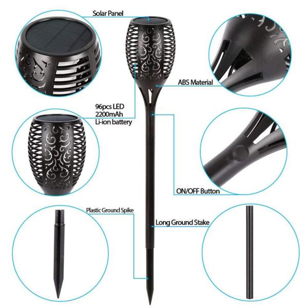 8H Solar LED Torch Light