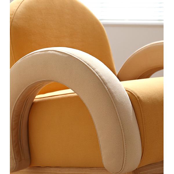Nordic color Household Small Fabric Rocking Chair Hollow Arc Handrail