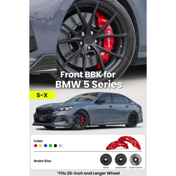 TEI S-X Front 10 Piston Brake Caliper 380mm 400mm 420mm Carbon Ceramic Brake Rotor Kit for BMW 525i 530i 535i 540i