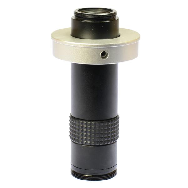 120X  Industrial Vision Lens Max 120X Zoom Lens C-Mount Lens with 50mm Ring Adapter for Industrial Microscope Camera